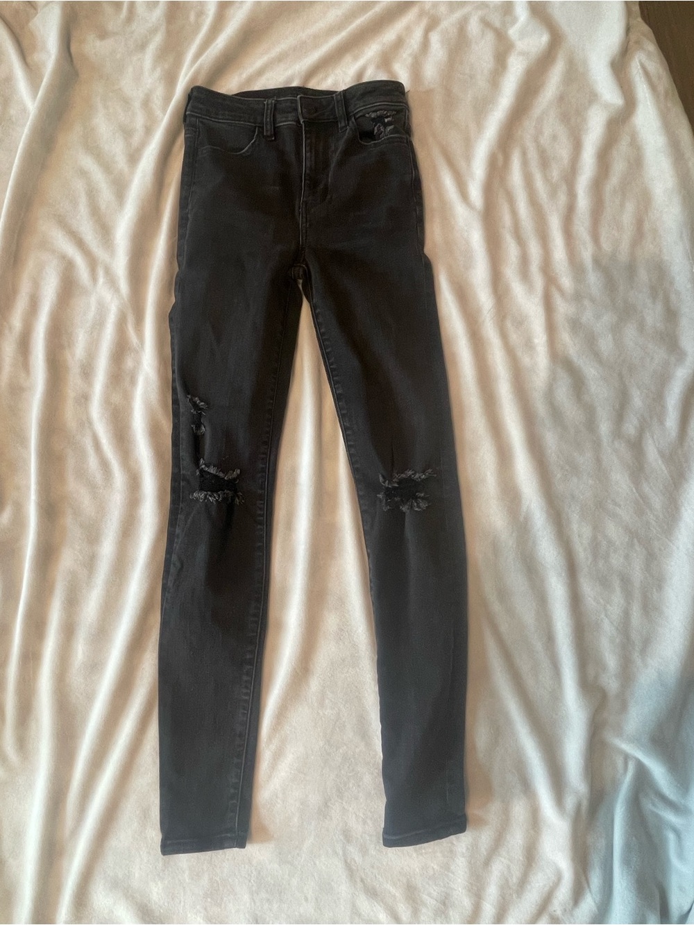 American Eagle Outfitters Black Skinny Distressed Jeans